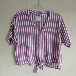 ⭐4/$20 Rails Striped Crop Button Up Shirt Size XS